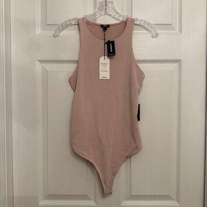 {Express} Pink High Neck Tank Top Bodysuit | S